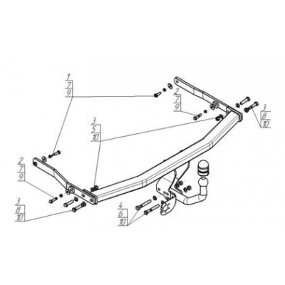 Фаркоп Motodor для Renault Grand Sc?nic II 2006-2009 91708-A.02